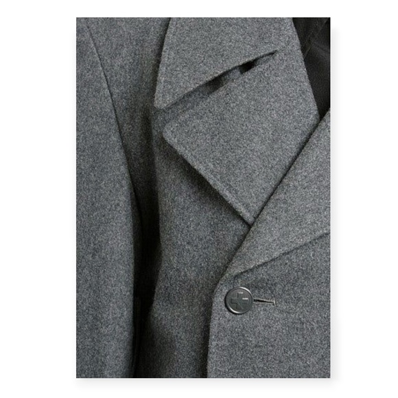 Vintage 1990s Grey Swiss Wool Greatcoat Overcoat Trench, Mens' M-XL - Picture 3 of 3